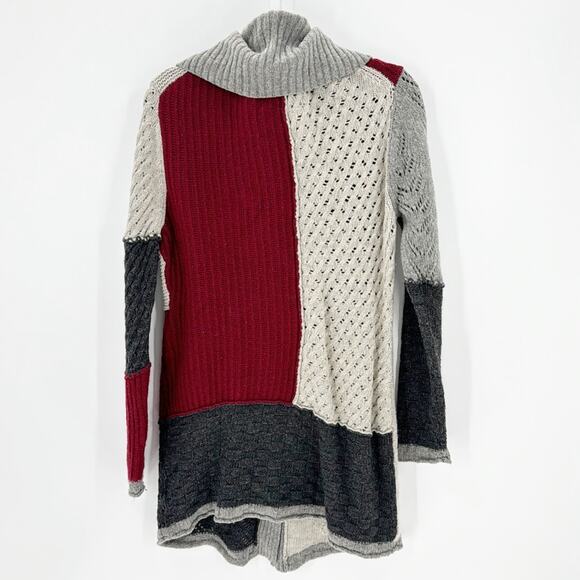 Bob Limley AKA wool longline knit cardigan lagenlook quirky artsy size M - Picture 2 of 8